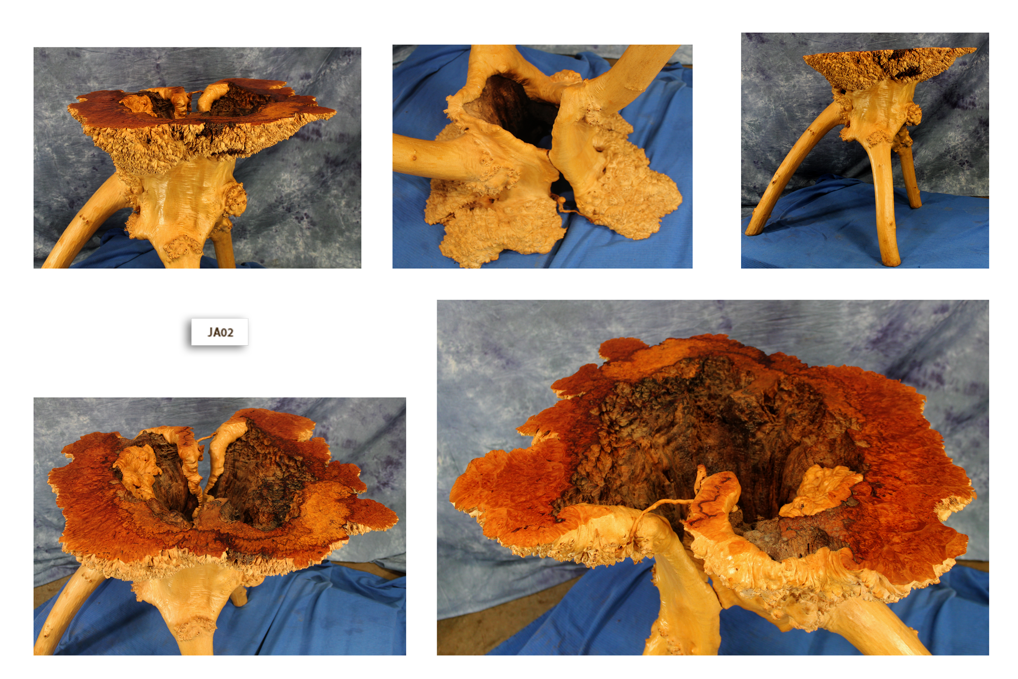 Maple Wood Burl Table Basin Base JA02